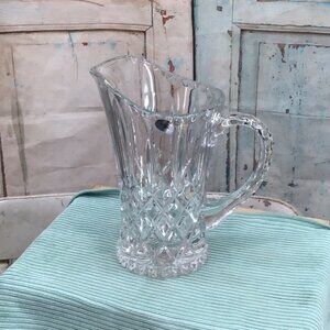Gorham King Edward Crystal Glass Pitcher With Diamond Cut Design Made In Germany